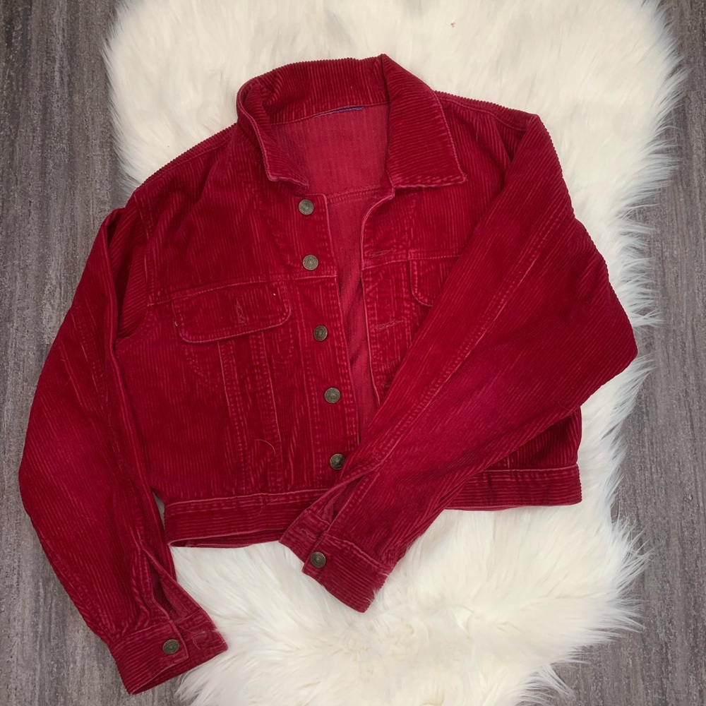 Pink corduroy cropped jacket